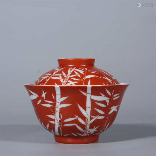 Qing Dynasty-Qianlong Red Glazed Bowl