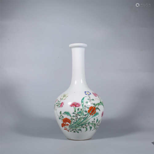 Qing-Yongzheng famille rose gall bottle
