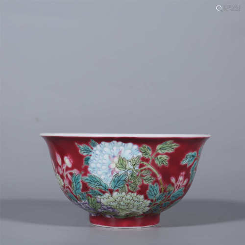 Qing-Kangxi famille rose flower bowl