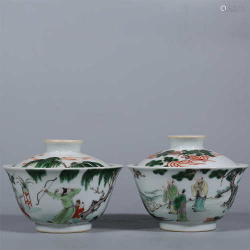 Qing-Kangxi famille rose figure bowl