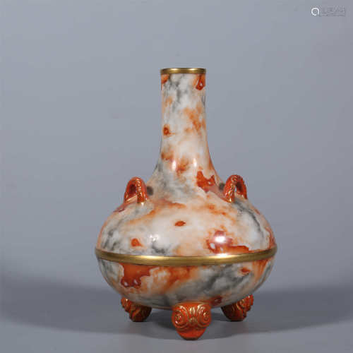 Qing Dynasty-Qianlong Imitation Stone Glazed Three Series Fl...
