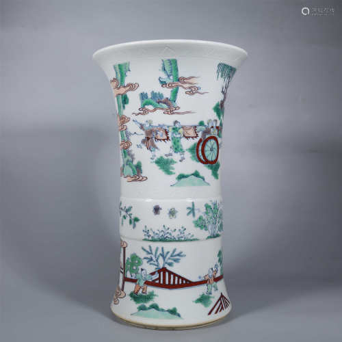 Qing-Pastel Flower Goblet