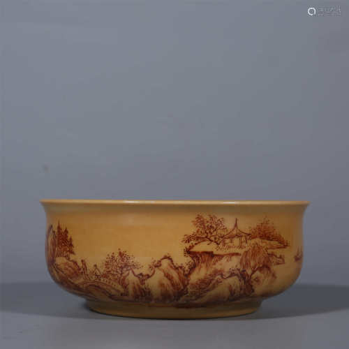 Qing Dynasty-Qianlong Yellow-Glazed Red Bowl