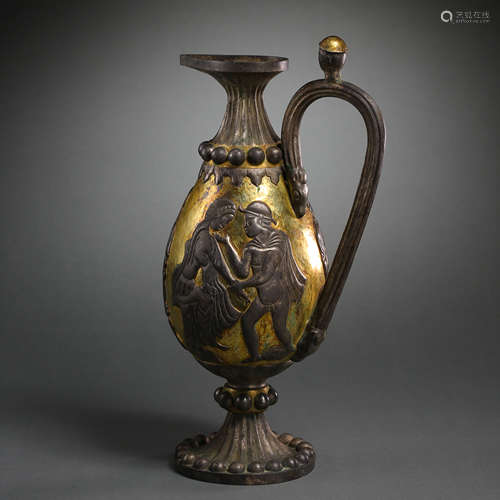 SILVER GILT LIQUID CONTAINER, TANG DYNASTY, CHINA