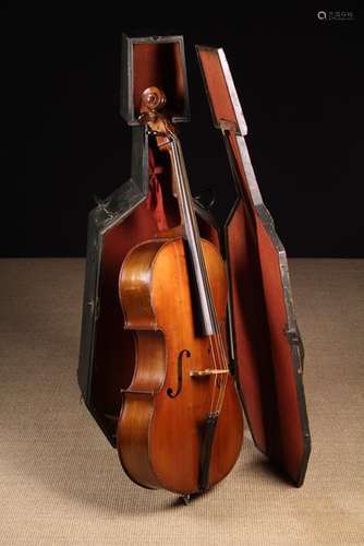 An Old Antonio Stradivari Copy Cello with bow in a 19th cent...