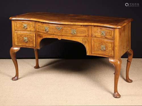 A Queen Anne Style Walnut Veneered Lowboy/Table.