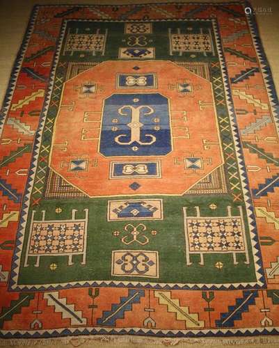 A Vintage 100% Wool Pile Carpet, hand-knotted in Turkey, mea...