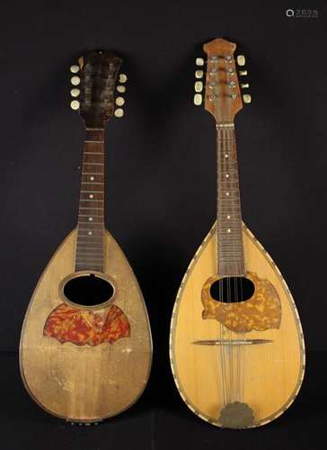 Two Old Lutes (A/F); one with paper label inscribed 'Corso V...