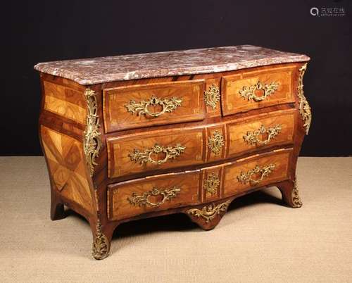 A Fabulous 19th Century Marquetry Commode in the Louis XV St...