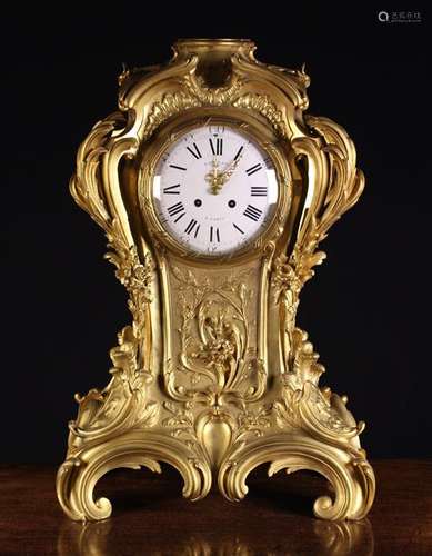 A Large & Impressive 19th Century Gilt Bronze Mantel Clock i...