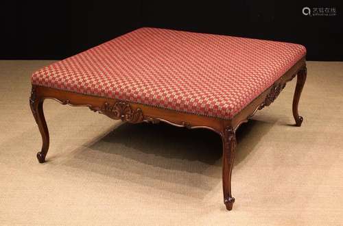 A Large Carved Walnut Centre Stool.