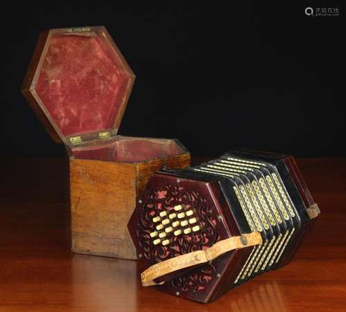 A 19th Century English Mahogany Cased Patent Concertina with...