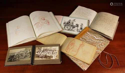 A Group of Notebooks Etc to include two delightful late 19th...