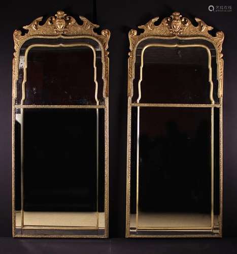 A Pair of Large Early 18th Century Style Carved Giltwood Pie...