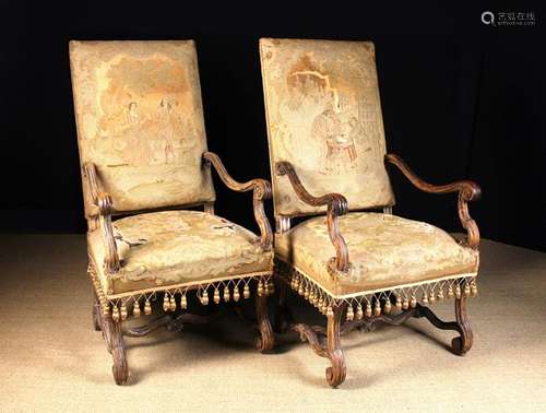 A Pair of 19th Century Louis XIV Style Fauteuils.