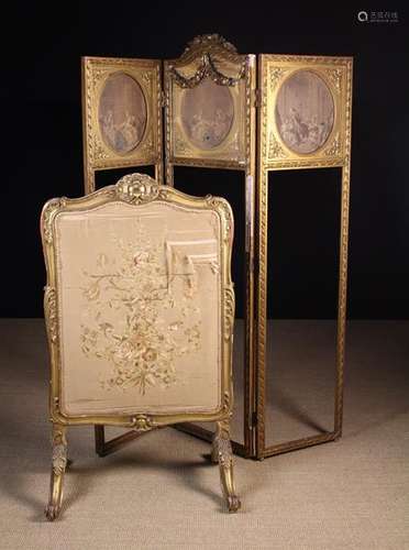 A Louis XVI Style Three Fold Dressing Screen (A/F) and A 19t...