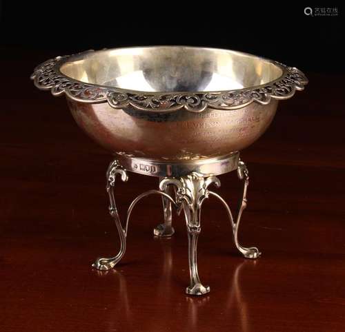 A Silver Centre Piece Bowl by William Hutton & Sons Ltd with...