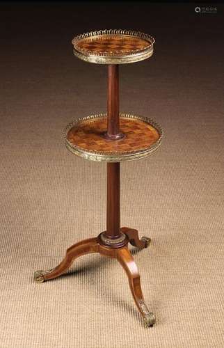 A Small & Attractive 19th Century French Parquetry Two-tiere...