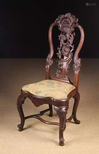 An 18th Century Dutch Stained Walnut Side Chair,