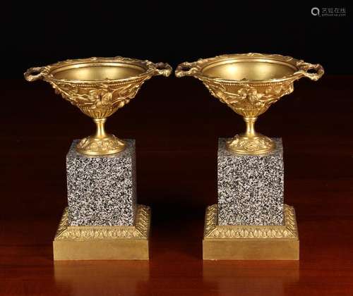 A Pair of 19th Century French Ormolu & Gilt Bronze Tazzi.