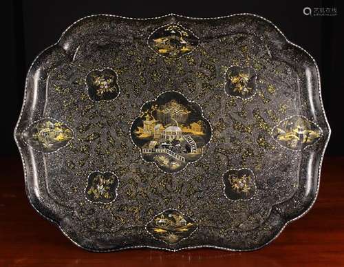 A Large Victorian Papier-mâché Tray by Jennens & Bettridge.