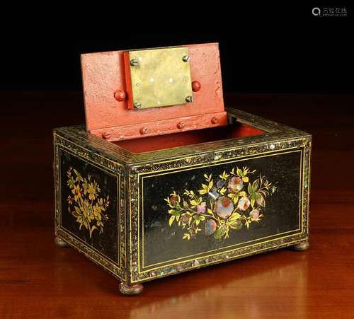 An Early Victorian Tôleware Strong Box of rectangular form.