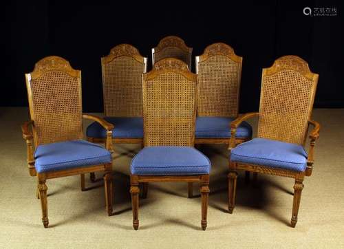 A Late 20th Century Continental Set of Dining Chairs includi...