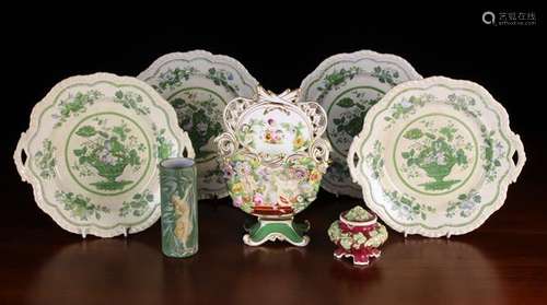 A Group of Decorative 19th Century Ceramics: A Set of Four e...