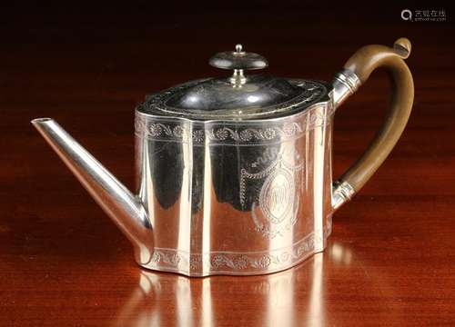 A Georgian Silver Teapot hallmarked London 1784 with William...