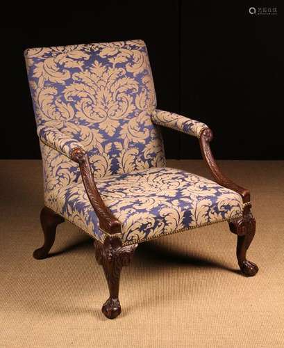 A Fabulous George III Carved Mahogany Gainsborough Chair.