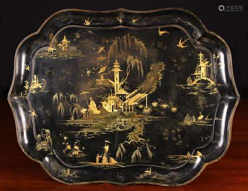 A Large Victorian Papier-mâché Tray by Jennens & Bettridge.