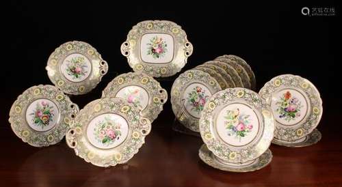 A Fine Victorian Porcelain Dessert Service composing of Ten ...