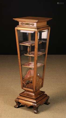 A Fine Early 20th Century Walnut Pedestal/Display Cabinet.