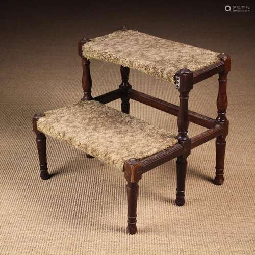 A Pair of 19th Century Bed Steps on turned supports (A/F), 1...