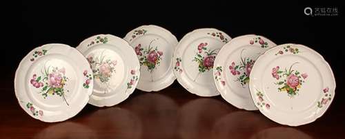 Six 18th Century French Strasbourg Faience Plates decorated ...