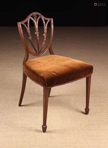 A Sheraton Revival Mahogany Shield-back Chair with printed m...