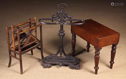 A 19th Century Mahogany Bidet Stool/Low Table, a lacquered b...