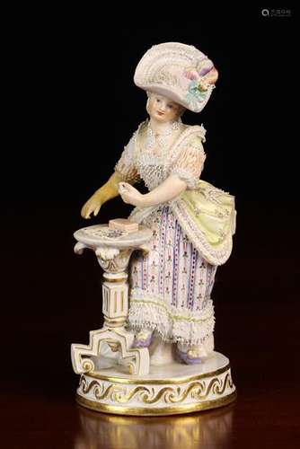 A Meissen Porcelain Figure of a Lady (A/F) in fancy 18th cen...