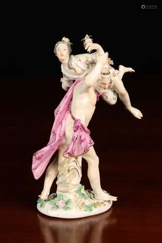 A Meissen Porcelain Figure Group (A/F): Rape of a Sabine mod...