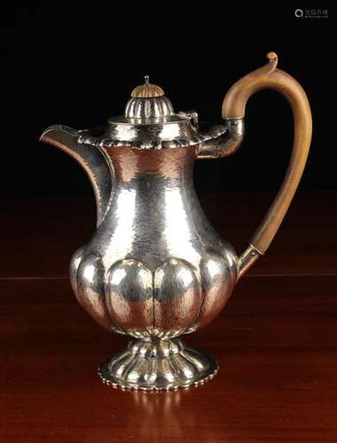 A Good Quality Hammered Silver Coffee Pot hallmarked Chester...