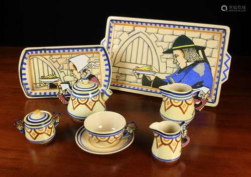 A Rare Vintage Henriot Quimper Ceramic Breakfast Set and Tra...