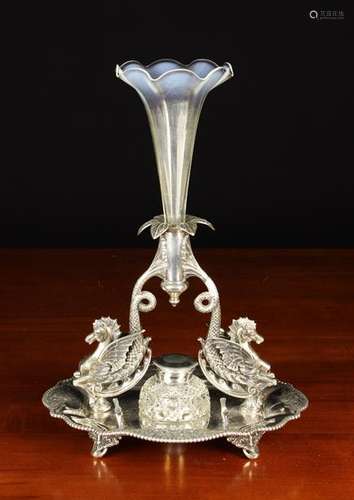 A Victorian Silver Plated Desk Tray/Epergne by James Dixon S...