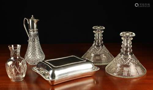 A Small Group of 20th Century Cut Glass & Silver Plated Ware...