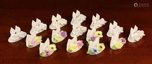 A Group of Bone China Place Setting Card Holders: Seven by C...