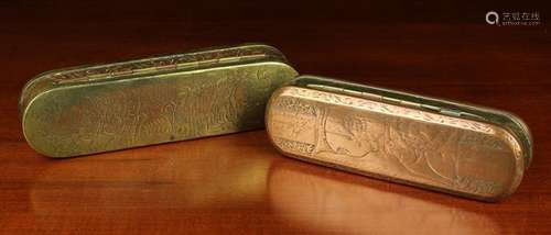 Two Copper & Brass Dutch Tobacco Boxes: One with hinged copp...