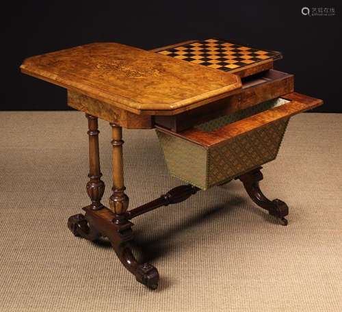 A Victorian Inlaid Figured Work Table.