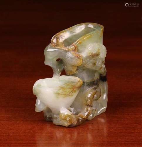 An Antique Chinese Celadon Jade Two tier Water Dripper with ...