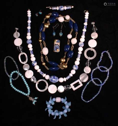 A Small Collection of Costume Jewellery in shades of blue an...