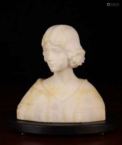 An Early 20th Century Alabaster Bust of a Young Lady;