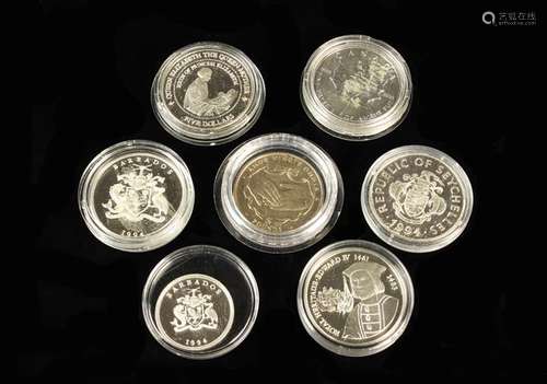 A Collection of Seven High Value Commonwealth Coins; includi...